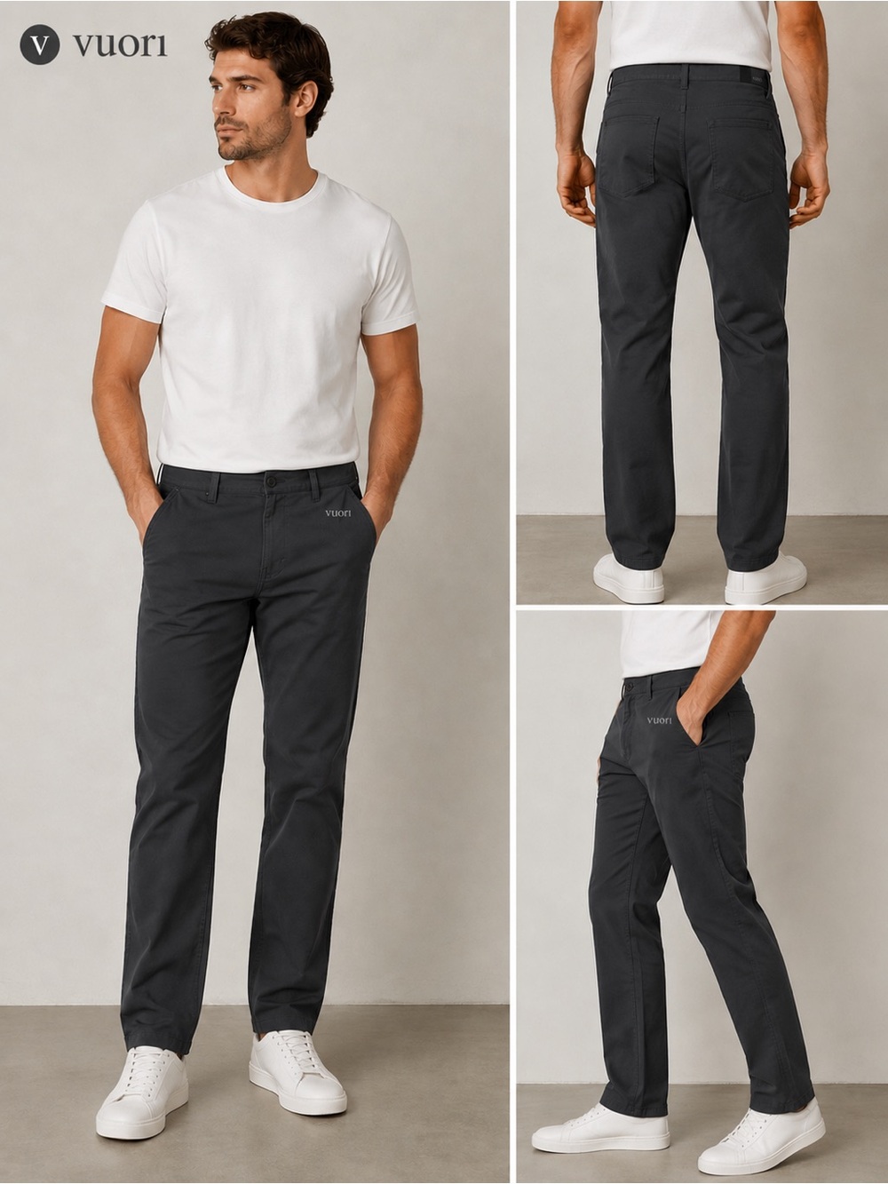 Vuori Gray Performance Tech Pants Men’s Size 34 Stretch Athleisure